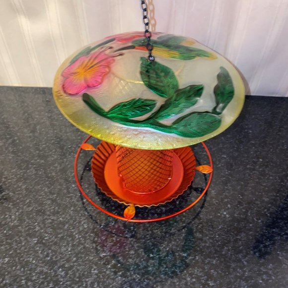 NEW Glass Hummingbird Birdfeeder - Picture 1 of 5